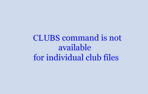 CLUBS command is not available for individual club files